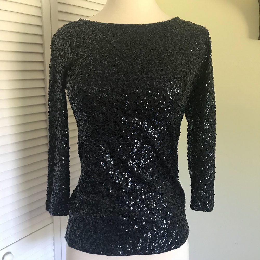 J Crew Navy Blue Sequin Shirt